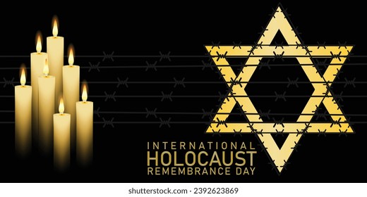 International Holocaust Remembrance Day vector. Star of David . January 27. Important day