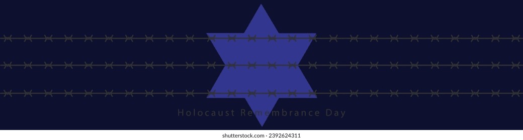 Vector del Día Internacional del Recuerdo del Holocausto. Estrella de David. 27 de enero. Día importante