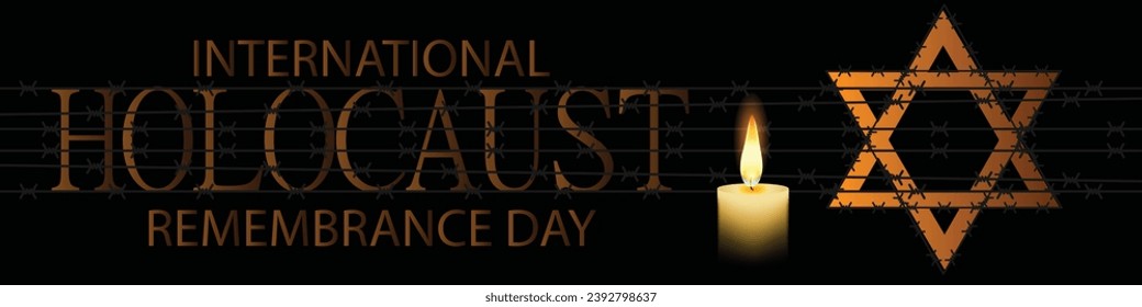 Vector del Día Internacional del Recuerdo del Holocausto. Estrella de David. 27 de enero. Día importante