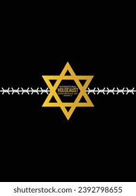 International Holocaust Remembrance Day vector. Star of David . January 27. Important day