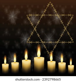 International Holocaust Remembrance Day vector. Star of David . January 27. Important day