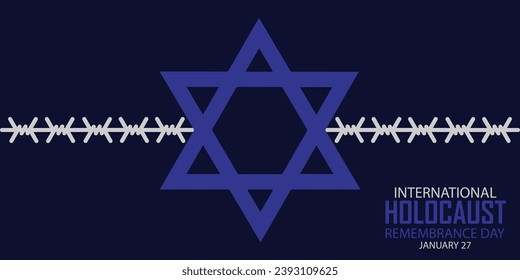 International Holocaust Remembrance Day vector. Star of David . January 27. Important day