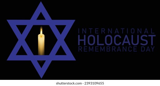 Vector del Día Internacional del Recuerdo del Holocausto. Estrella de David. 27 de enero. Día importante