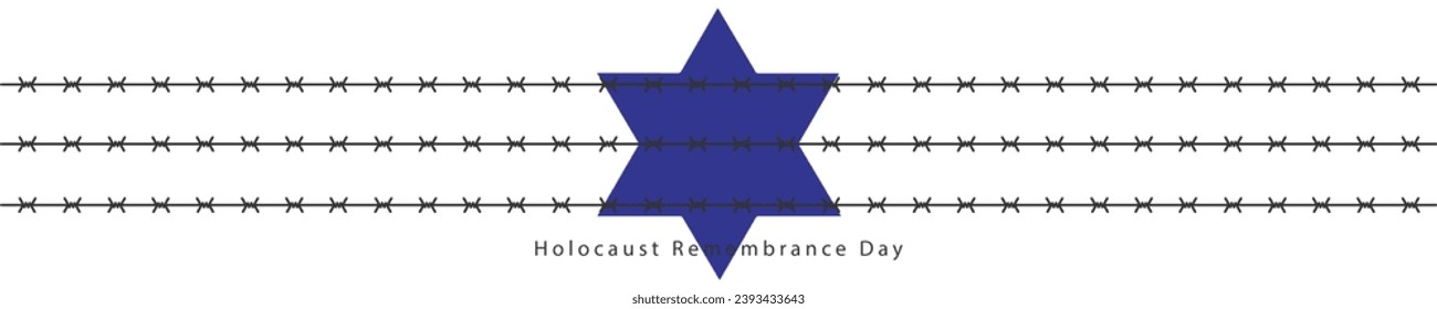 Vector del Día Internacional del Recuerdo del Holocausto. Estrella de David. 27 de enero. Día importante
