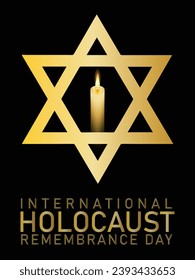 Vector del Día Internacional del Recuerdo del Holocausto. Estrella de David. 27 de enero. Día importante