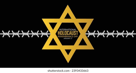Vektor des Internationalen Holocaust-Gedenktages. Star von David . 27. Januar. Wichtiger Tag