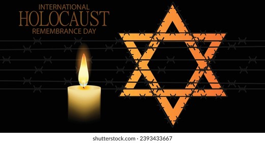 International Holocaust Remembrance Day vector. Star of David . January 27. Important day