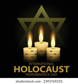 International Holocaust Remembrance Day vector. Star of David . January 27. Important day