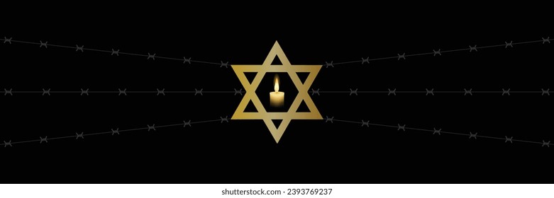 Vector del Día Internacional del Recuerdo del Holocausto. Estrella de David. 27 de enero. Día importante