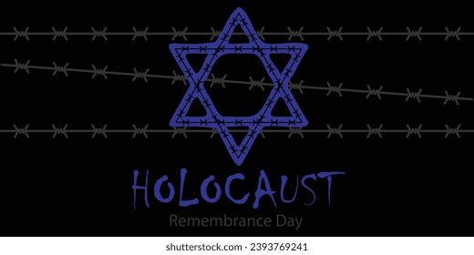 International Holocaust Remembrance Day vector. Star of David . January 27. Important day