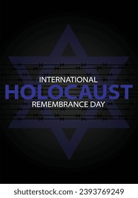 Vektor des Internationalen Holocaust-Gedenktages. Star von David . 27. Januar. Wichtiger Tag
