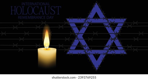 Vektor des Internationalen Holocaust-Gedenktages. Star von David . 27. Januar. Wichtiger Tag