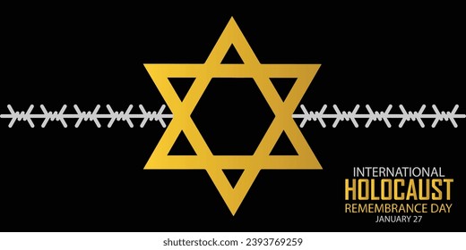 Vektor des Internationalen Holocaust-Gedenktages. Star von David . 27. Januar. Wichtiger Tag