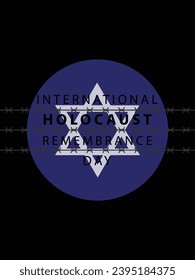 International Holocaust Remembrance Day vector. Star of David . January 27. Important day