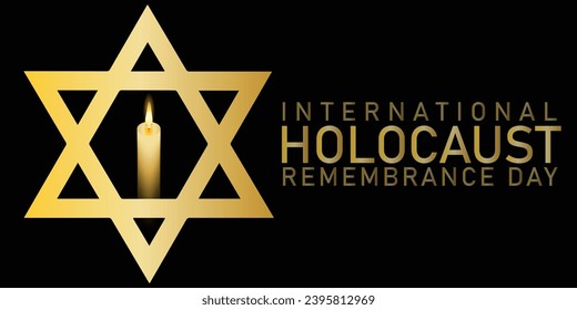 Vector del Día Internacional del Recuerdo del Holocausto. Estrella de David. 27 de enero. Día importante