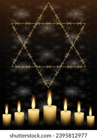 International Holocaust Remembrance Day vector. Star of David . January 27. Important day