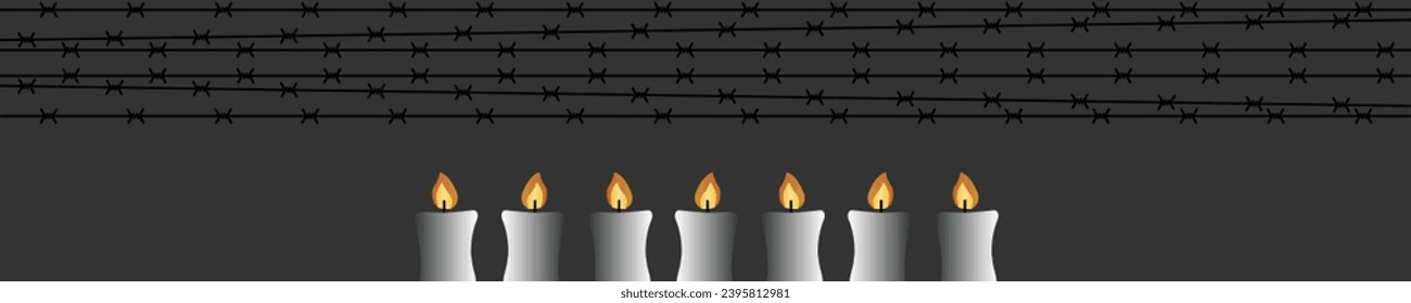 Vector del Día Internacional del Recuerdo del Holocausto. Estrella de David. 27 de enero. Día importante