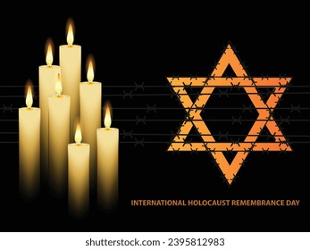 International Holocaust Remembrance Day vector. Star of David . January 27. Important day