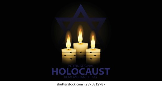 International Holocaust Remembrance Day vector. Star of David . January 27. Important day