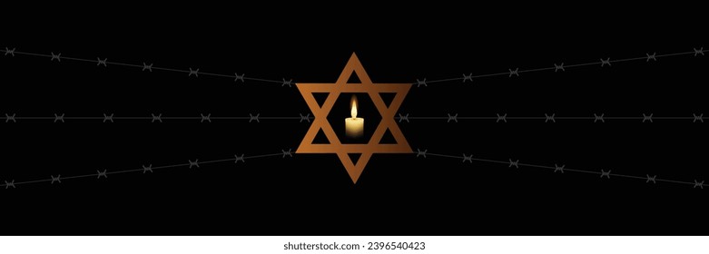 Vektor des Internationalen Holocaust-Gedenktages. Star von David . 27. Januar. Wichtiger Tag