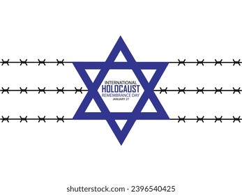 International Holocaust Remembrance Day vector. Star of David . January 27. Important day