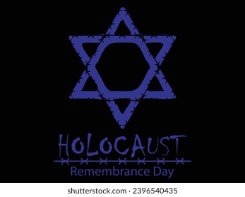 Vector del Día Internacional del Recuerdo del Holocausto. Estrella de David. 27 de enero. Día importante