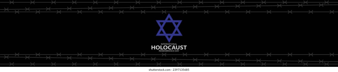 Vector del Día Internacional del Recuerdo del Holocausto. Estrella de David. 27 de enero. Día importante