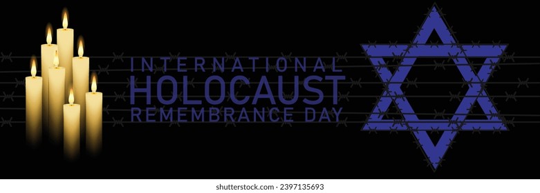 International Holocaust Remembrance Day vector. Star of David . January 27. Important day