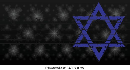 Vector del Día Internacional del Recuerdo del Holocausto. Estrella de David. 27 de enero. Día importante