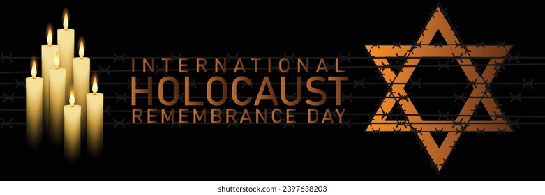 Vektor des Internationalen Holocaust-Gedenktages. Star von David . 27. Januar. Wichtiger Tag