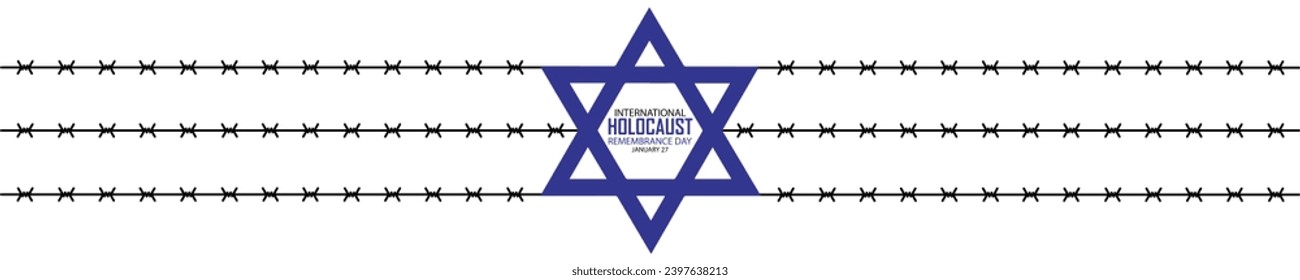 International Holocaust Remembrance Day vector. Star of David . January 27. Important day