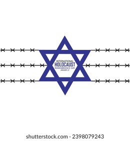 International Holocaust Remembrance Day vector. Star of David . January 27. Important day