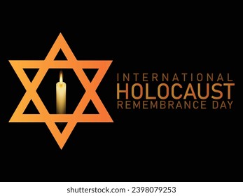 Vektor des Internationalen Holocaust-Gedenktages. Star von David . 27. Januar. Wichtiger Tag
