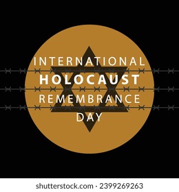 International Holocaust Remembrance Day vector. Star of David . January 27. Important day