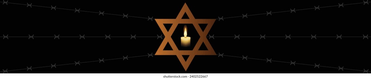Vector del Día Internacional del Recuerdo del Holocausto. Estrella de David. 27 de enero. Día importante