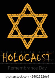 Vektor des Internationalen Holocaust-Gedenktages. Star von David . 27. Januar. Wichtiger Tag