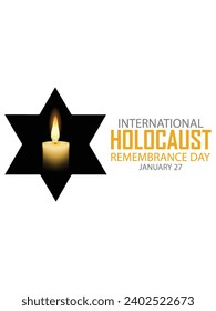 Vector del Día Internacional del Recuerdo del Holocausto. Estrella de David. 27 de enero. Día importante