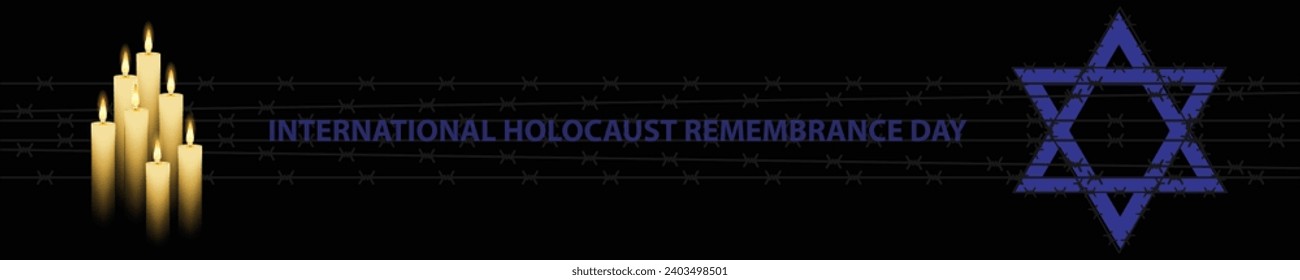Vektor des Internationalen Holocaust-Gedenktages. Star von David . 27. Januar. Wichtiger Tag
