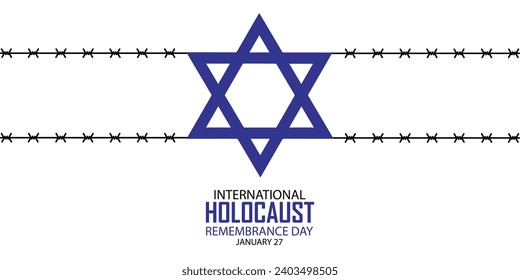 Vector del Día Internacional del Recuerdo del Holocausto. Estrella de David. 27 de enero. Día importante
