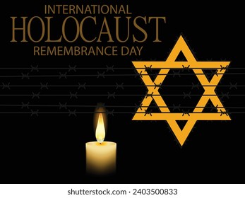 International Holocaust Remembrance Day vector. Star of David . January 27. Important day
