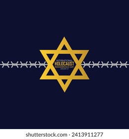 International Holocaust Remembrance Day vector. Star of David . January 27. Important day