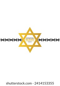 Vektor des Internationalen Holocaust-Gedenktages. Star von David . 27. Januar. Wichtiger Tag