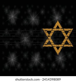 Vector del Día Internacional del Recuerdo del Holocausto. Estrella de David. 27 de enero. Día importante