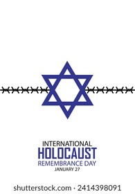 International Holocaust Remembrance Day vector. Star of David . January 27. Important day