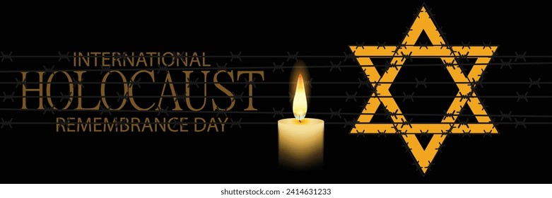 International Holocaust Remembrance Day vector. Star of David . January 27. Important day