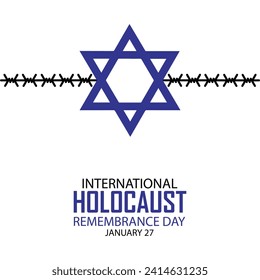 International Holocaust Remembrance Day vector. Star of David . January 27. Important day