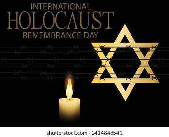 International Holocaust Remembrance Day vector. Star of David . January 27. Important day
