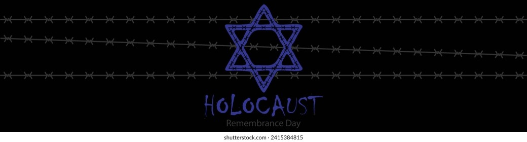 Vector del Día Internacional del Recuerdo del Holocausto. Estrella de David. 27 de enero. Día importante
