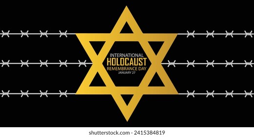 International Holocaust Remembrance Day vector. Star of David . January 27. Important day