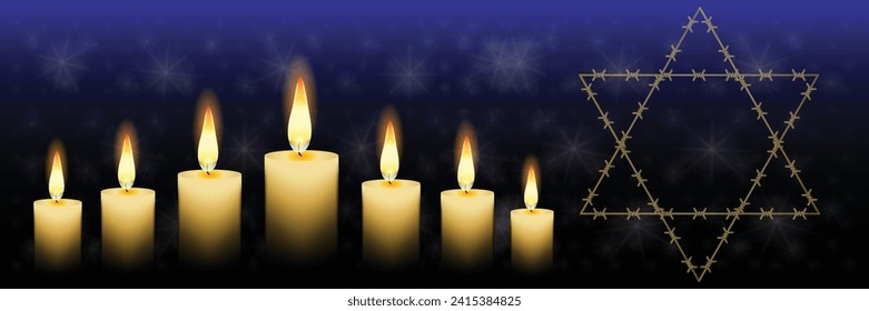 Vektor des Internationalen Holocaust-Gedenktages. Star von David . 27. Januar. Wichtiger Tag